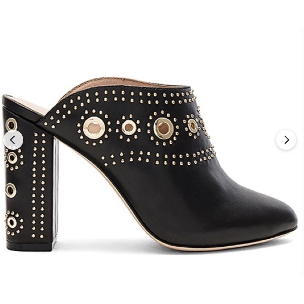 Rachel Zoe Women's‎ Ramona Mule Eyelet Slippers - Size 8 Black And Gold